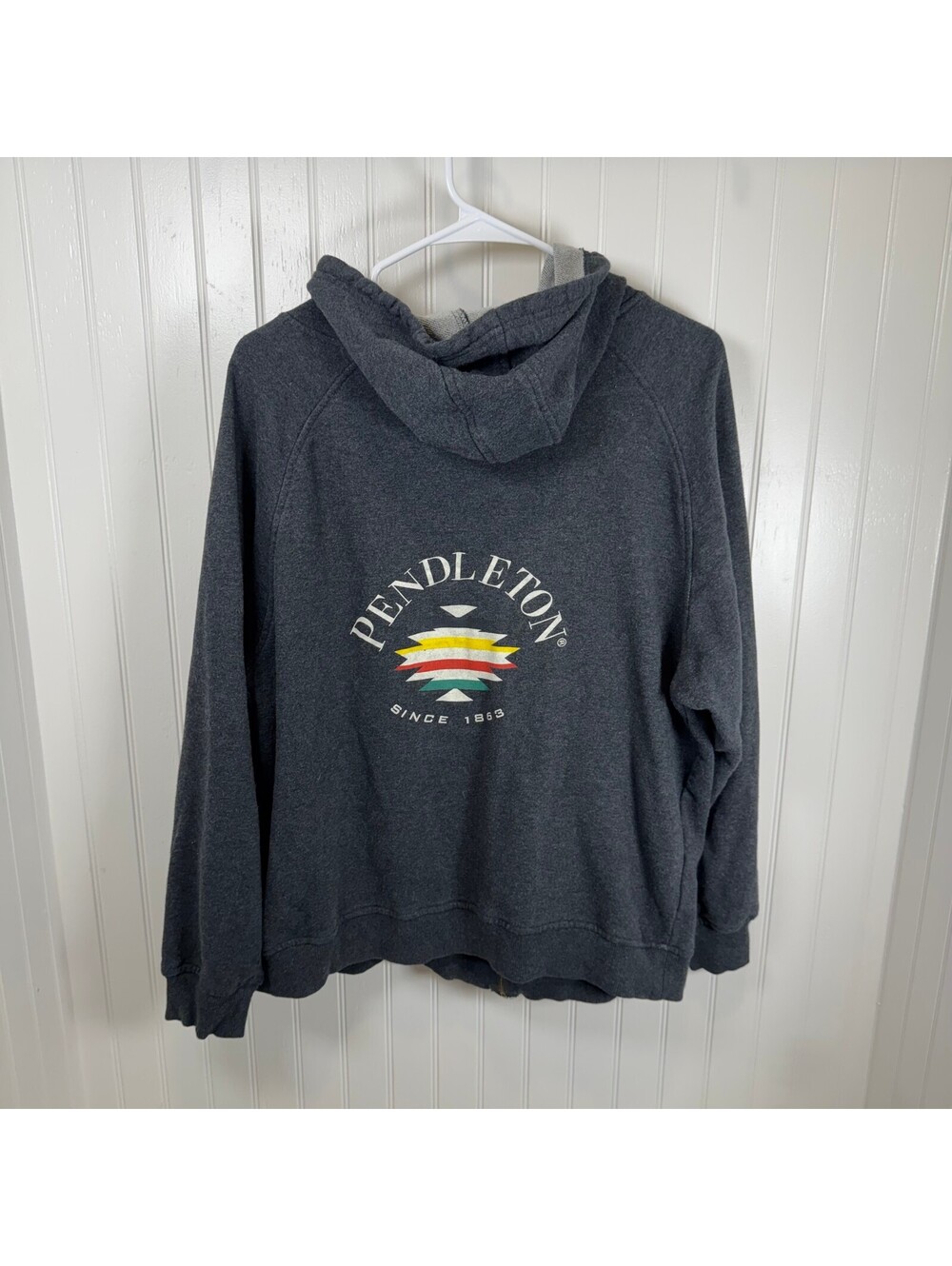 Pendleton Men's Large Gray Full Zip Hoodie Sweatshirt